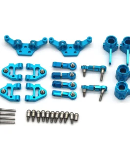 6PCS Upgraded Metal Parts Set Steering Cup Rear Wheel Seat Suspension Arm Upper Linkage Rod Shock Absorber Bracket for Wltoys 284131 284010 284161 K989 K969 1/28 RC Cars Vehicles Models Accessories
