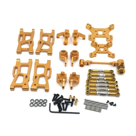 Metal Upgrades Parts for Wltoys 144001 144002 144010 124016 124017 124019 1/14 1/12 AM X12 RC Car Swing Arm Steering Block Link Rod Kit