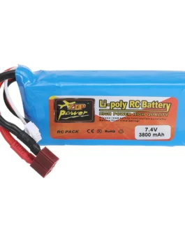 ZOP Power 7.4V 3800mAh 20C 2S Li-poly Battery with T Plug for Wltoys Car 124017 144010 124019 124018 and 144001 Car