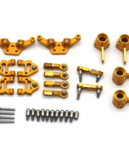 6PCS Upgraded Metal Parts Set Steering Cup Rear Wheel Seat Suspension Arm Upper Linkage Rod Shock Absorber Bracket for Wltoys 284131 284010 284161 K989 K969 1/28 RC Cars Vehicles Models Accessories