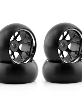 4PCS Drift Tires Wheels Metal Rims for Wltoys 284131 284161 284010 K989 K969 P939 284131 MINI-Q 1/28 RC Car Vehicles Model Parts B Versions