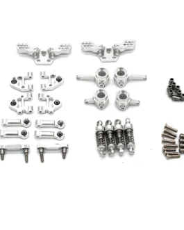 Upgraded Metal Parts Set Steering Cup Rear Wheel Seat Suspension Arm Upper Linkage Rod Shock Absorber for Wltoys 284131 284010 284161 K989 K969 1/28 RC Cars Vehicles Models Accessories