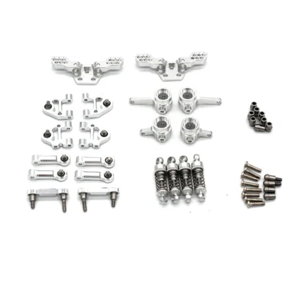 Upgraded Metal Parts Set Steering Cup Rear Wheel Seat Suspension Arm Upper Linkage Rod Shock Absorber for Wltoys 284131 284010 284161 K989 K969 1/28 RC Cars Vehicles Models Accessories