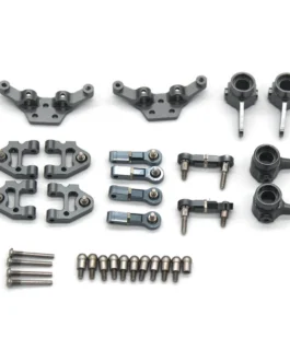 6PCS Upgraded Metal Parts Set Steering Cup Rear Wheel Seat Suspension Arm Upper Linkage Rod Shock Absorber Bracket for Wltoys 284131 284010 284161 K989 K969 1/28 RC Cars Vehicles Models Accessories