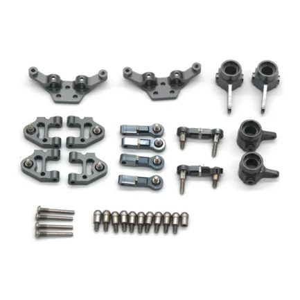 6PCS Upgraded Metal Parts Set Steering Cup Rear Wheel Seat Suspension Arm Upper Linkage Rod Shock Absorber Bracket for Wltoys 284131 284010 284161 K989 K969 1/28 RC Cars Vehicles Models Accessories