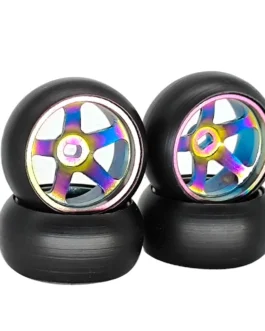 4PCS Drift Tires Wheels Metal Rims for Wltoys Mini-Q 1/28 K969 K989 P939 284131 On-Road RC Cars Vehicles Models Spare Parts D Versions