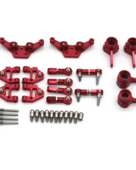 6PCS Upgraded Metal Parts Set Steering Cup Rear Wheel Seat Suspension Arm Upper Linkage Rod Shock Absorber Bracket for Wltoys 284131 284010 284161 K989 K969 1/28 RC Cars Vehicles Models Accessories