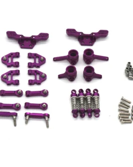 Upgraded Metal Parts Set Steering Cup Rear Wheel Seat Suspension Arm Upper Linkage Rod Shock Absorber for Wltoys 284131 284010 284161 K989 K969 1/28 RC Cars Vehicles Models Accessories