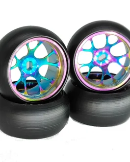 4PCS Drift Tires Wheels Metal Rims for Wltoys Mini-Q 1/28 K969 K989 P939 284131 On-Road RC Cars Vehicles Models Spare Parts B Versions