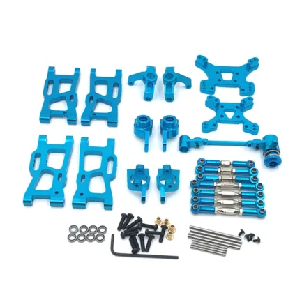 Metal Upgrades Parts for Wltoys 144001 144002 144010 124016 124017 124019 1/14 1/12 AM X12 RC Car Swing Arm Steering Block Link Rod Kit